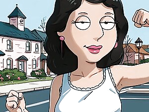 Futanari Bonnie Swanson Masturbating, AI Generated, from Family Guy, self sucking and cumshots.