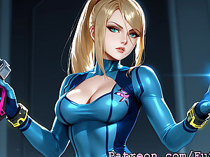 Raised by the birdlike Chozo and infused with their DNA, Samus is an ex-soldier of the Galactic Federation who became a galactic bounty hunter. She uses a powered exoskeleton that is equipped with an arm cannon that fires directed-energy weapons and missi