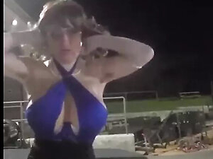 DeeDee Slut once again dressed up sucking her dildos