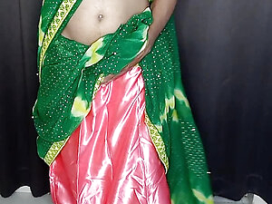Sexiest indian sissy ready for fuking wear stepmom bra panty and satin petticoat sexy indian trending saree removing and my satin petticoat under panty fuking long dildo