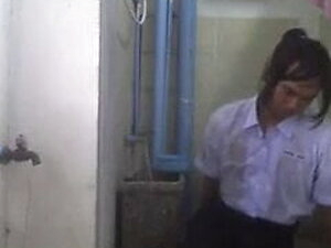 Thai ladyboy student  solo shower show