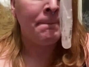 QoS Trans Breeding Cow Swallows Cum frm Several Used Condoms