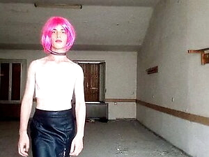Pretty sissy in abandoned building