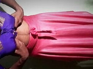 silk satin lehanga with blue silk blouse 00019